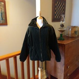 Quilted short zip front winter jacket